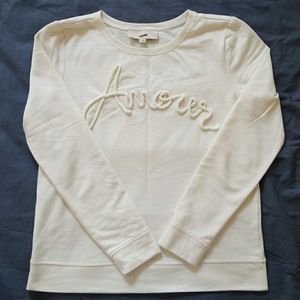 LOFT white Amour pullover, size M